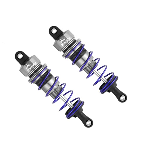 KingVal Replacement Aluminum 92mm Front and 105mm Rear Shock Absorber Damper Combo Compatible with 1:10 Scale Traxxas Slash 2WD/4X4 1/10 Maxx TRX-4 Axial SCX10 Redcat Ascent Fusion (Gray)