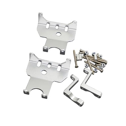 2PCS Aluminum Alloy Axle Protector Chassis Armor Front & Rear Skid Plate Compatible with 90018 90048 90053 1/10 RC Crawler Car Upgrade Parts (Silver) - color: Silver