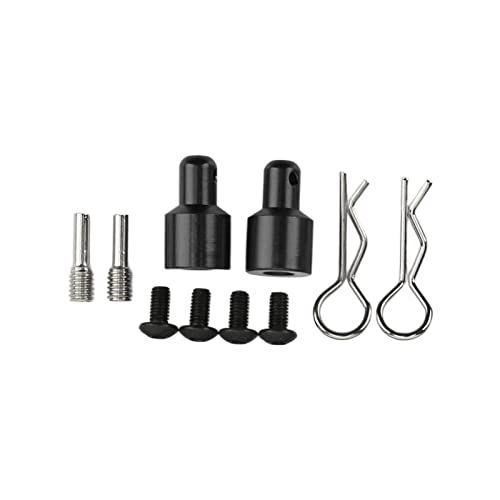 Keenso RC Shell Columns, Front Rear Aluminum Alloy Carbon Fiber Car Body Mount Post for Axial SCX10 90046 90047 1/10 RC Car (Black) - color: Black
