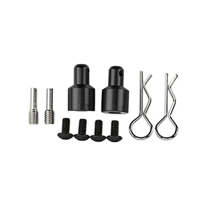 Keenso RC Shell Columns, Front Rear Aluminum Alloy Carbon Fiber Car Body Mount Post for Axial SCX10 90046 90047 1/10 RC Car (Black) - color: Black