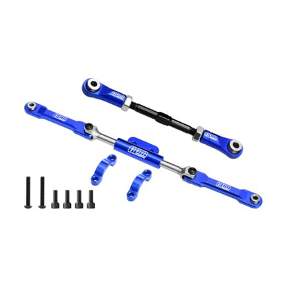 GPM 4140 Carbon Steel + 7075 Alloy Servo Link & Front Steering Link Set Upgrade Parts for Vanquish 1/10 H10 Optic Yokohama Sparco RC Crawler Truck Accessories Replacement，Blue - color: Blue