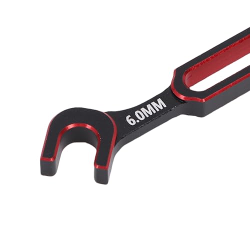 Tyenaza 4Pcs RC Wrench, 3.0 3.2 3.5 3.7 4.0 5.0 5.5 6.0mm Turnbuckle Nut Ball Joint Remover RC Universal Repair Tool for RC Crawler Car Boat (Red) - color: Red
