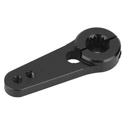 Dilwe Servo Horn, Metal RC Steering Servo Half Arm Horn 15T for HSP 1:5 Scale Truck Upgrade Part Black Silver(Black)