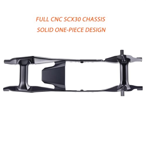 ONE-PIECE CNC SCX30 Chassis Aluminum Frame Rails for Axial SCX30 1/30 RC Crawler, 4x4 Ford Bronco Jeep Wrangler JLU Upgrade Part (Black) - color: Black