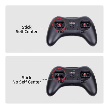 Radiolink T8S 8 Channels 2.4G Pocket RC Transmitter and R8EF Receiver | APP Setting Portable Radio Controller Built-in Rechargeable Battery for Drone/Airplane/Car/Boat and More (Mode 2 Left Hand) - color: Left Stick Not Self Center