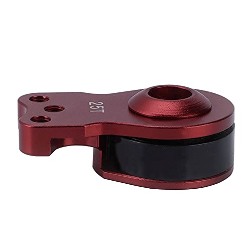 DJX Aluminum 25T Servo Saver 3 Holes Adjustable Hi-Torque Servo Horn for 1/8 1/10 Remote Control Car Boat (Red) - color: Red