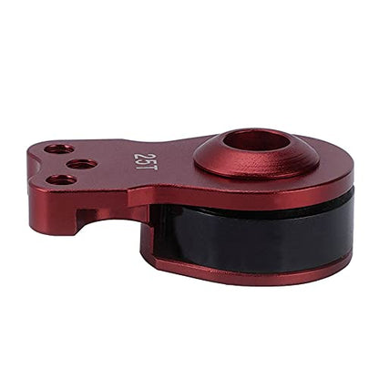DJX Aluminum 25T Servo Saver 3 Holes Adjustable Hi-Torque Servo Horn for 1/8 1/10 Remote Control Car Boat (Red) - color: Red