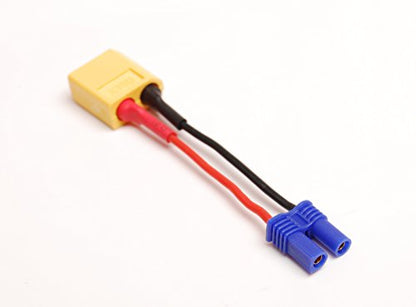 Lot (5) Male XT60 XT-60 to Female EC 2 Converter Adapter 20AWG 5cm Wire fr RC