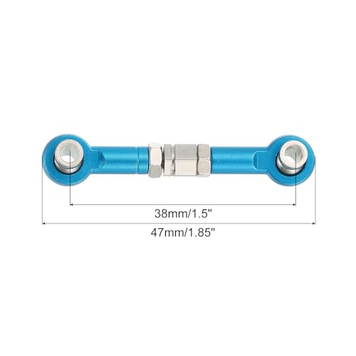 MECCANIXITY 4 Pcs Steering Servo Turnbuckle Rod RC Aluminum Alloy Linkages for HSP 1/10 94123 On-Road RC Car (Blue, 38mm) - color: Blue, size: 38mm