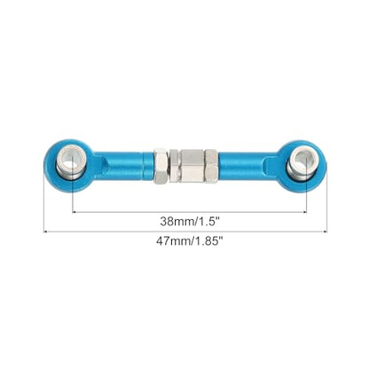 MECCANIXITY 4 Pcs Steering Servo Turnbuckle Rod RC Aluminum Alloy Linkages for HSP 1/10 94123 On-Road RC Car (Blue, 38mm) - color: Blue, size: 38mm