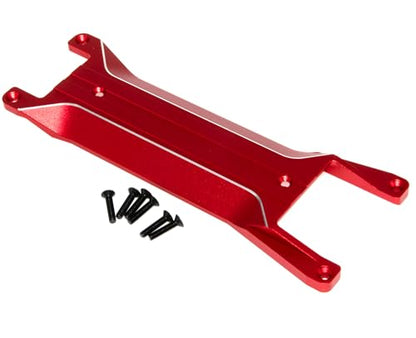 Chassis Brace Plate Compatible with 1/16 Traxxas Mini Maxx Upgrade Monster Truck Rc Car Aluminum Alloy Part Replace(Red) - color: Red
