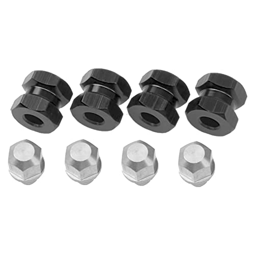 12mm Hex Wheel Hubs RC Hex Hub Drive Adapter Thickness 12mm Offset Extension Compatible with Axial SCX10 90046 D90 Tamiya MST 1/10 RC Crawler Car (Black) - color: Black