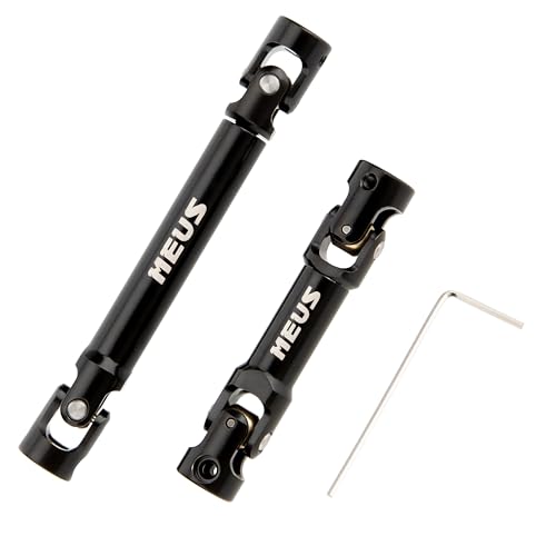 MEUS RACING Stainless Steel TRX4M Driveshaft, Drive Shaft for Traxxas 1/18 TRX4M High Trail K10/F150 RC Crawler Upgrade Parts, Black