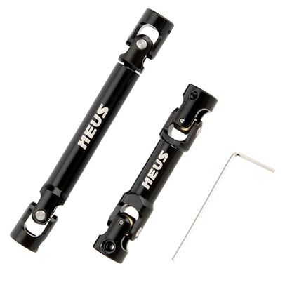 MEUS RACING Stainless Steel TRX4M Driveshaft, Drive Shaft for Traxxas 1/18 TRX4M High Trail K10/F150 RC Crawler Upgrade Parts, Black