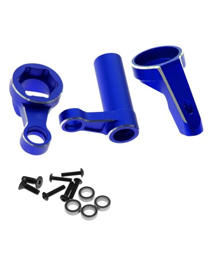 RC Servo Saver Steering Upgrades Parts for 1/8 Sledge 4WD, Servo Saver Servo Horn Steering Hops up Set for Aluminum Sledge 4WD Monster Truck #95076-4,Replace #9545,Navy Blue - color: Navy Blue