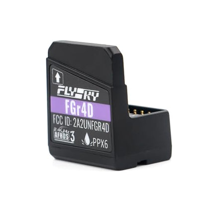 FGr4D Receiver Built-in Dual-Antenna PWM/PPM/i-BUS2/S.Bus/i-Bus Output Receiver for All AFHDS 3 Transmitter, Black