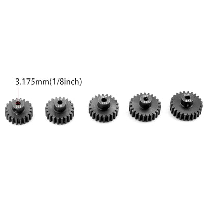32P Hardened Pinion Gear Set 1/8 Inch Hole Metal Pinion Gear 20T 21T 22T 23T 24T 3.175mm RC Motor Pinion Gear Kit for 1/10 RC Car - style: 20 21 22 23 24T