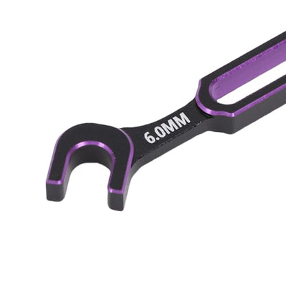 Tyenaza 4Pcs RC Wrench, 3.0 3.2 3.5 3.7 4.0 5.0 5.5 6.0mm Turnbuckle Nut Ball Joint Remover RC Universal Repair Tool for RC Crawler Car Boat (Purple) - color: Purple