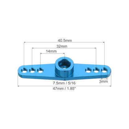 MECCANIXITY 5 Pcs Aluminum Servo Horn 25T 25 Teeth Servo Horn Steering Double Arms 47mm Length Pale Blue for DIY RC Car/Boat/Airplanes Boat Model - color: Pale Blue