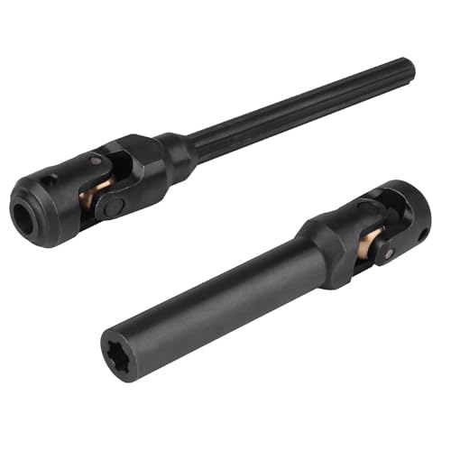 2pcs Hobbyfire 1/10 RC Crawler Drive Shafts Steel Universal Joint Driveshaft Heavy Duty for Axial SCX10 II III TRX4 Redcat Gen8 Gen7 Element Upgrades Parts(104-148mm) - style: 104-148mm