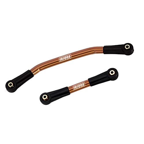 INJORA Steering Link Stainless Steel with Plastic Rod Ends for 1/24 RC Crawler Car Axial SCX24 C10 Deadbolt JLU Gladiator Bronco（Bronze） - color: Bronze