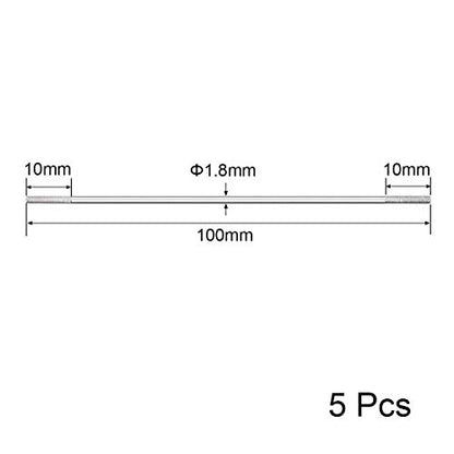 uxcell M2x100mm Pushrod Connector Stainless Steel Rod Linkage,for RC Boat,Car,Airplane,Helicopter,5pcs - size: M2x100mm