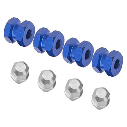 12mm Hex Wheel Hubs RC Hex Hub Drive Adapter Thickness 12mm Offset Extension Compatible with Axial SCX10 90046 D90 Tamiya MST 1/10 RC Crawler Car (Blue) - color: Blue