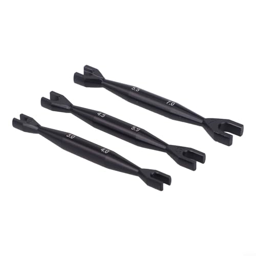 Rc Car Wrench Set, Aluminum Open End Spanner, Double End Tool Kit, 1/10 Rc Crawler Wrench, 3Mm 4Mm 5Mm Nut Driver, Axial Scx10 Tools, Hobby Repair Hand Tools(black) - color: Black