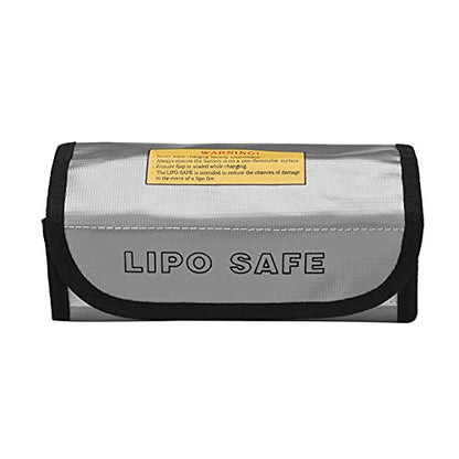 Mingzhe Fireproof Blastproof Lipo Battery Safe Bag for Multiple Batteries, Powerful Sticker Closure Design for Reduction, 7.3 * 3.1 * 2.5in Battery Protection Bag