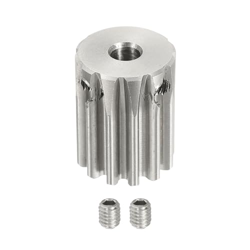 uxcell 1 Mod 12T Spur Gear 4mm Bore, 304 Stainless Steel Pinion Gear, 20°Pressure Angle, for Spur Rack and RC Model Car or Motor DIY - size: 1 Mod 12T, 4mm