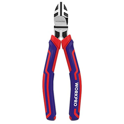 WORKPRO 6” Wire Cutters Heavy Duty CRV Steel, Diagonal Pliers for Cutting Wires Craft, Comfort Grip Handle - style: 6-inch