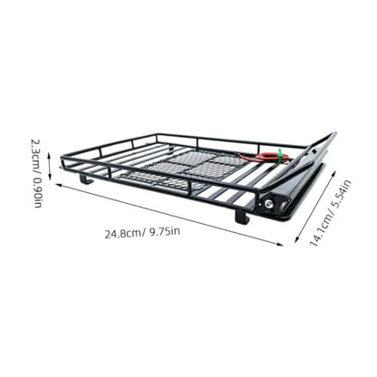 PartyKindom Rc Crawler Car Roof Luggage Holder Rack Storage Shelf Car Luggage Bracket Light Practical and Lightweight - size: 24.80X14.10X2.30CM
