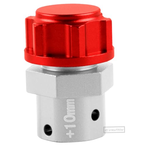 RC 10MM Extended Wheel Hub Drive w/Anti-dust Cap Nuts Upgrades Part for 1/7 BigRock Fireteam Limitless 6S,1/8 Kraton Outcast Notorious Talion 6S,Alloy Aluminium Wheel Hub,Silver w/Red - color: Silver&red