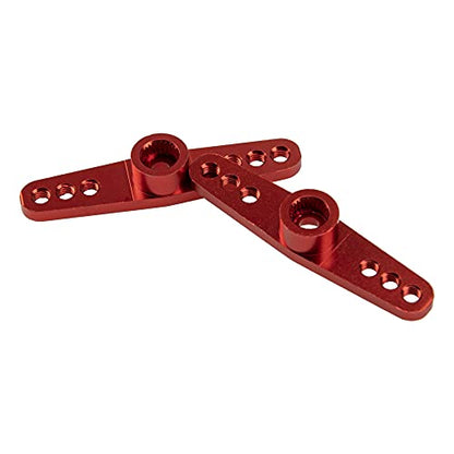 3Pack ShareGoo Aluminum Alloy 25T Servo Horn Double Arm Steering Arms Compatible with Futaba Savox Power HD HSP MG995 Servos Motor 1/8 1/10 RC Car Buggies (Red) - color: Red