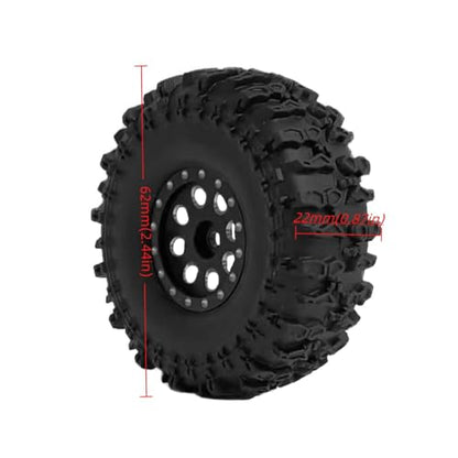 RC TRX4M Tires Set,1.0 Inch Beadlock Wheel Rim & Wheels Tires for 1/18 1/24 Trx4m Axial SCX24 FMS FCX24 RC Crawler Car,4PCS (1.0 Inches) Wheel Rim & Wheels Tires (Aluminum Alloy-A)