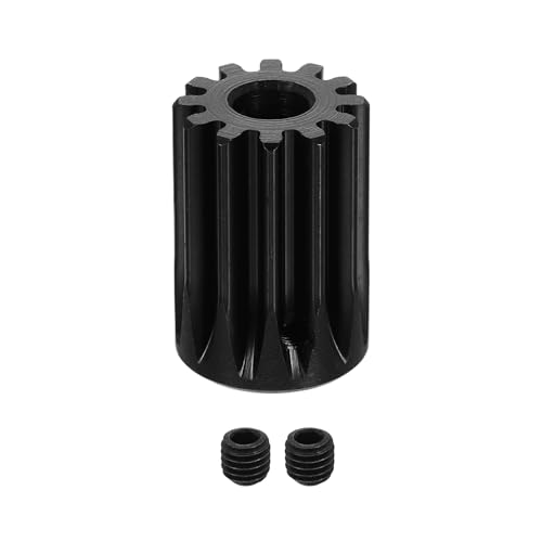 uxcell 1.5 Mod 12T Spur Gear 8mm Bore, 1045 Steel Pinion Gear Black Surface Treatment, 20°Pressure Angle, for Spur Rack and RC Model Car or Motor DIY - size: 1.5 Mod 12T, 8mm