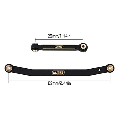 INJORA RC Black Brass Upgrades Steering Knuckle,Diff Cover and Steering Rod Tie Links Set for 1/24 RC Crawler Car Accessories Axial SCX24 Gladiator Bronco AXI90081 Upgrades Parts