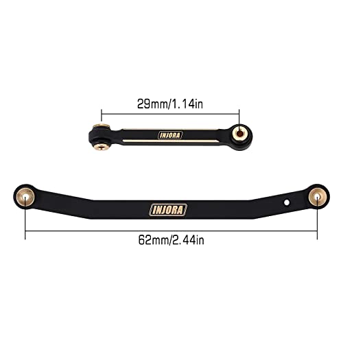 INJORA RC Black Brass Upgrades Steering Knuckle,Diff Cover and Steering Rod Tie Links Set for 1/24 RC Crawler Car Accessories Axial SCX24 Gladiator Bronco AXI90081 Upgrades Parts