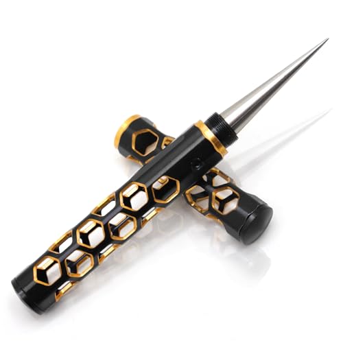 RC Aluminum Alloy Expanding Hole Puncher Opener Reamer Tools Gold-Black with Protective Sleeve 0-14mm for RC Crawler Truck Off Road Car Traxxas Axial HSP Arrma Tamiya Boat Drone Body Shell