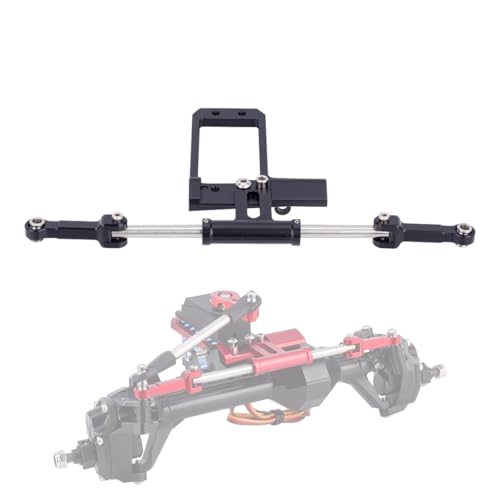 Aluminium BTA Servo Mount and Steering Link Linkage for 1/10 RC Crawler Vanquish Phoenix VS4-10 F10 Portal Axle Upgrade (Black) - color: Black
