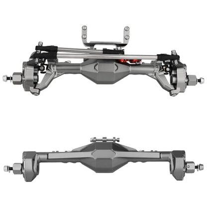 1/10 CNC Machined Integrated Front & Rear Portal Axle for SCX10 II VP Element Enduro 90046 90047 D90 RC4WD RC Crawler Metal Upgrade Part (Gray) - color: Gray