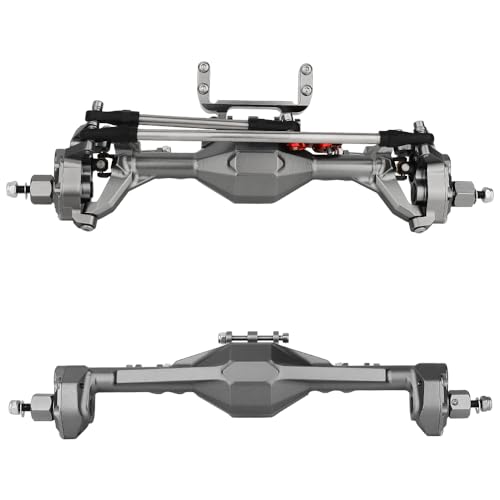 1/10 CNC Machined Integrated Front & Rear Portal Axle for SCX10 II VP Element Enduro 90046 90047 D90 RC4WD RC Crawler Metal Upgrade Part (Gray) - color: Gray