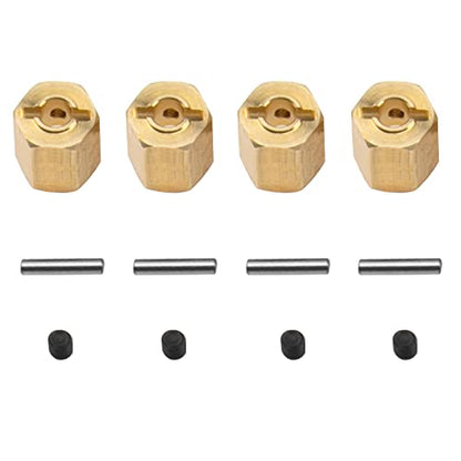 ShareGoo Brass 12mm Hex Wheel Hub Wheel Drive Hex Adapter Compatible with Axial SCX10 Wraith 90027 90046 Tamiya CC01 D90 Redcat Gen7 Gen8 1/10 RC Crawler (12mm Thickness) - size: 12mm Thickness
