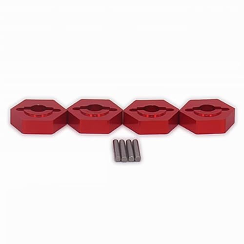 Parts For Traxxas For Slash TS1610 7154 1/16 Alloy Wheel Hub Adapter Rc For Hobby Car 12mm Hex Diameter 4mm Thickness Monster Truck For Buggy(Red) - color: Red