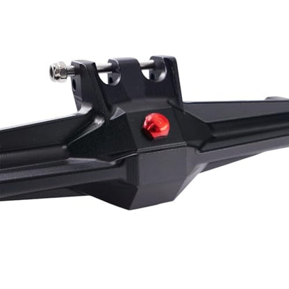 CNC Aluminum Rear Axle Assembly for 1/10 RC Crawler, Metal Axle Housing Upgrade Part for H10 RC Crawler (Black/Silver) (Black) - color: Black