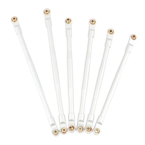 RC Tie Link Rods Compatible with AXIAL for RBX10 for Ryft 1/10 RC Crawler Upgrade Parts Accessories 6 Pcs Metal Link Rod Linkage Pull Rod Set(White) - color: White