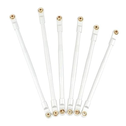 RC Tie Link Rods Compatible with AXIAL for RBX10 for Ryft 1/10 RC Crawler Upgrade Parts Accessories 6 Pcs Metal Link Rod Linkage Pull Rod Set(White) - color: White