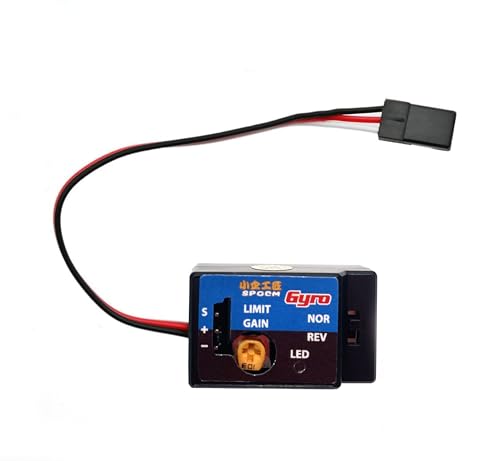 4-6V RC Car Gyro Stabilizer Module SMM System Sensitivity for HBX WPL D12 | SMM vibration gyro sensor, digital PI control, adjustable sensitivity via potentiometer, steering direction switch, 4-6V