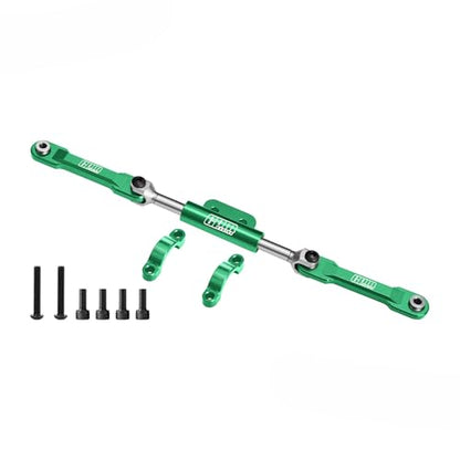GPM 7075 Aluminum Front Steering Link Set for Vanquish 1/10 H10 Optic Yokohama Sparco RC Crawler Car Upgrade Parts (Green) - color: Green