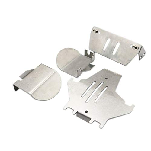 LCX Racing 1/10th RC Crawler Car Stainless Steel Chassis Armor Set, Skid Plate Protection & Axle Guard & Servo Protector for TRX4 TRX-4, Upgrades Parts Accessories